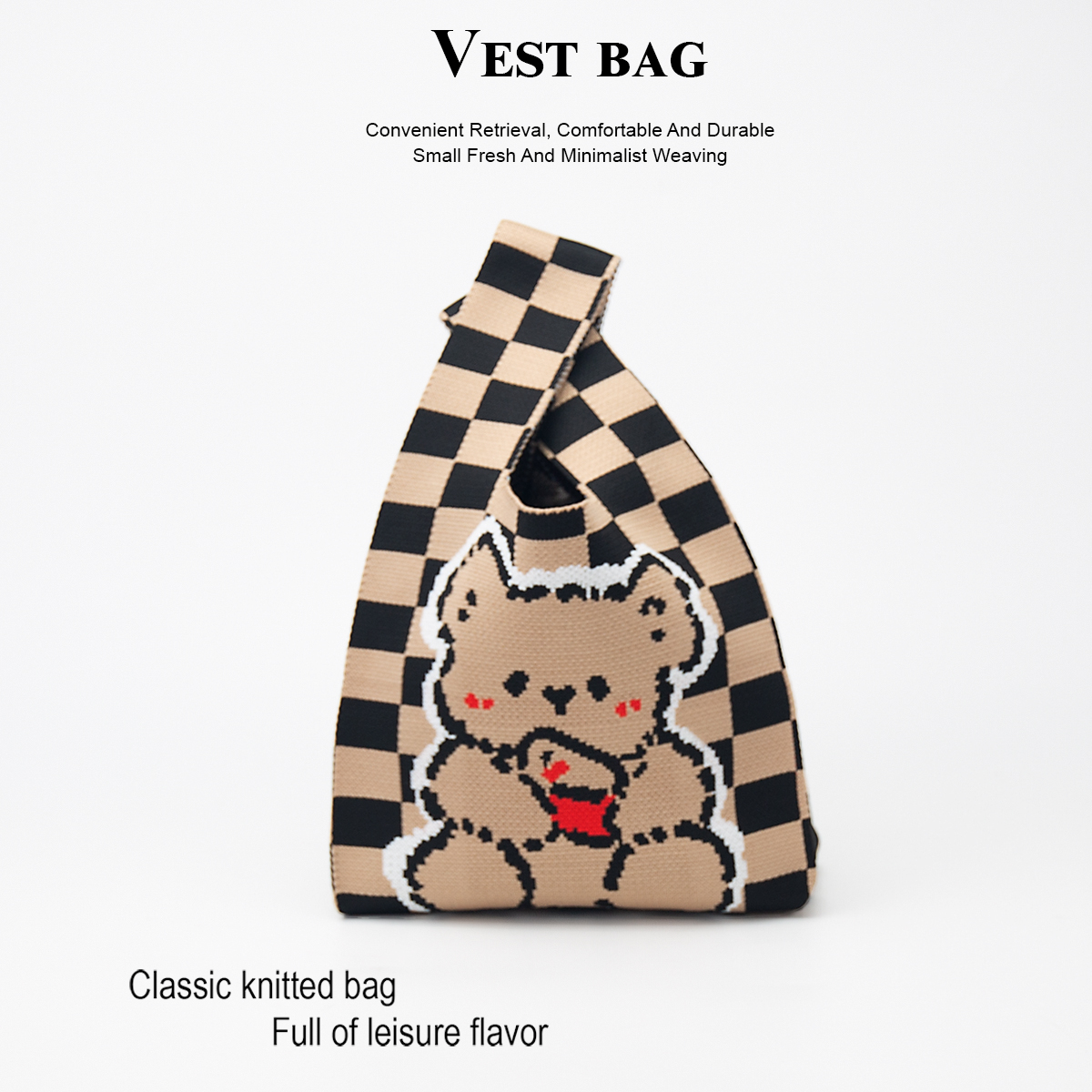 Phone Accessories China - Cute Knitted Handbag for Girls, Large