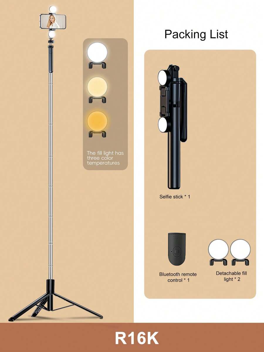 Selfie Stick Tripod - 170cm Bluetooth Remote Selfie Stick With