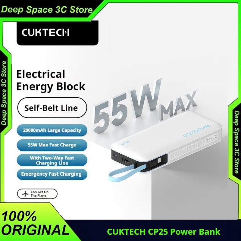 Portable Charger 20000Mah - CUKTECH CP25 55W Power Bank Two-Way