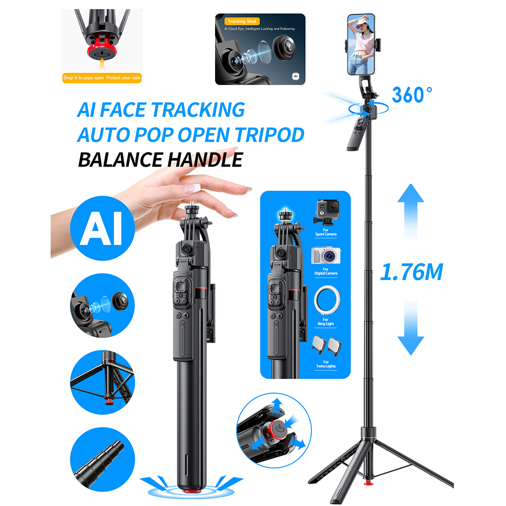 AI Gimbal Tripod Jumping Selfi - Selfie Stick Tripod recensione e prezzo