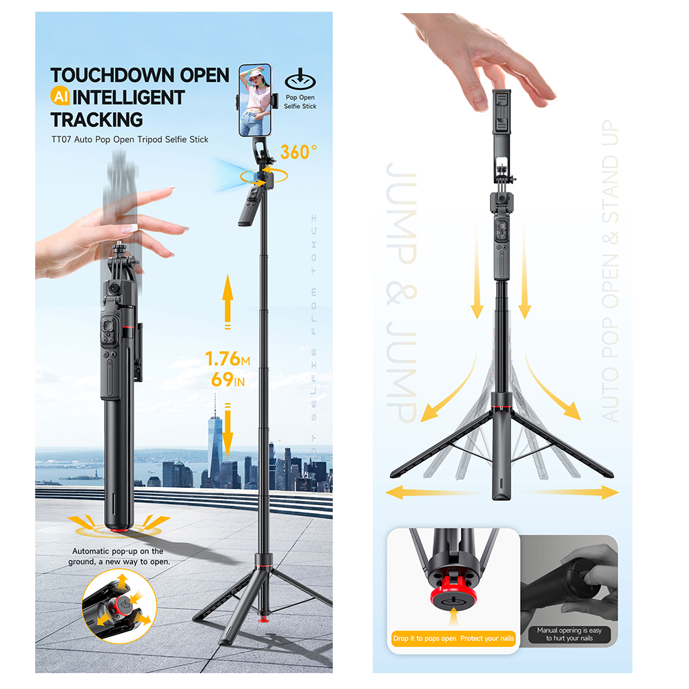 AI Gimbal Tripod Jumping Selfi - Selfie Stick Tripod recensione e prezzo