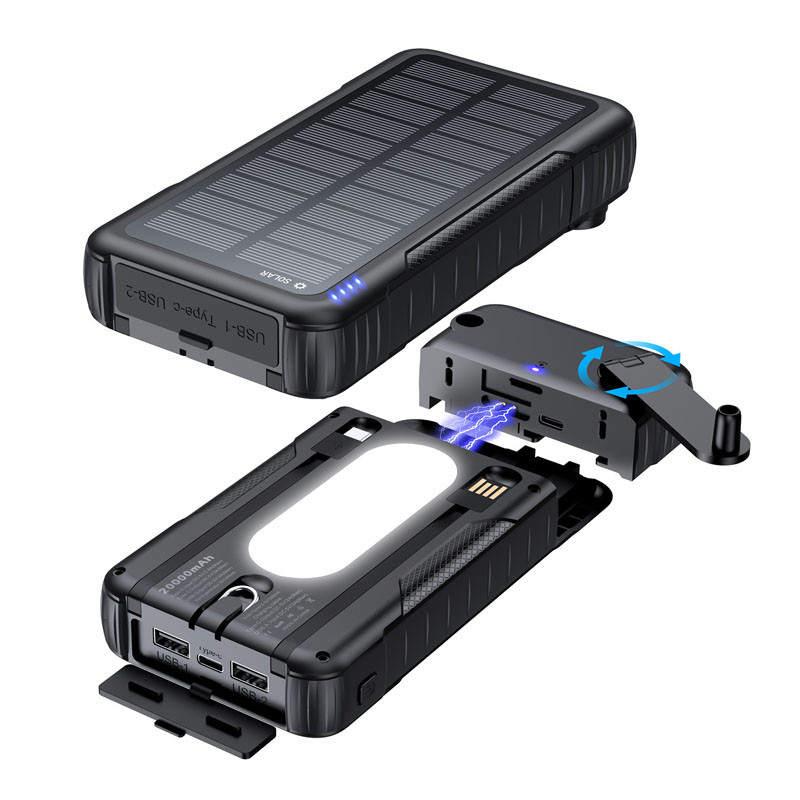 Hand Crank Solar Power Bank Ou - Portable Charger 20000Mah recensione e prezzo