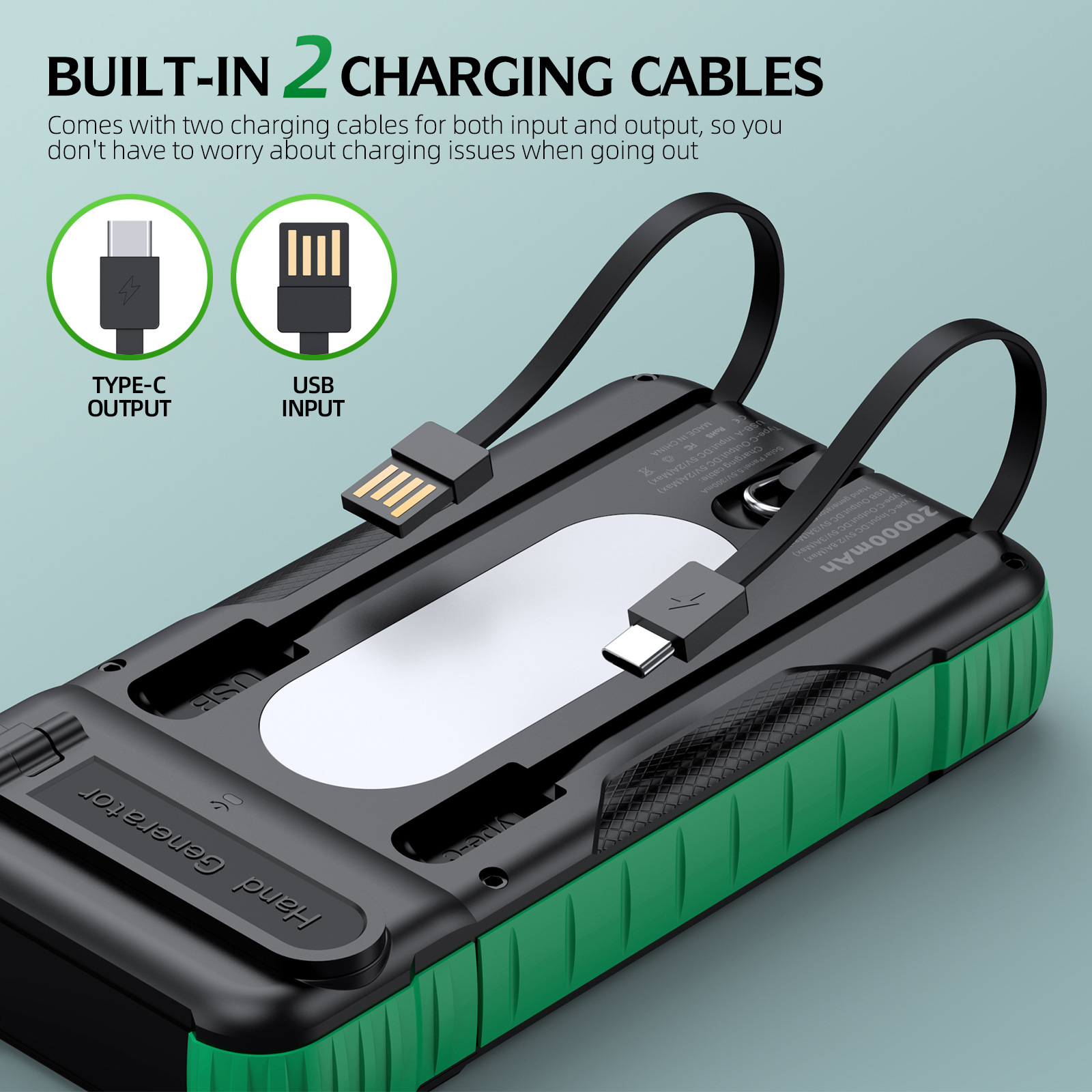 Hand Crank Solar Power Bank Ou - Portable Charger 20000Mah recensione e prezzo