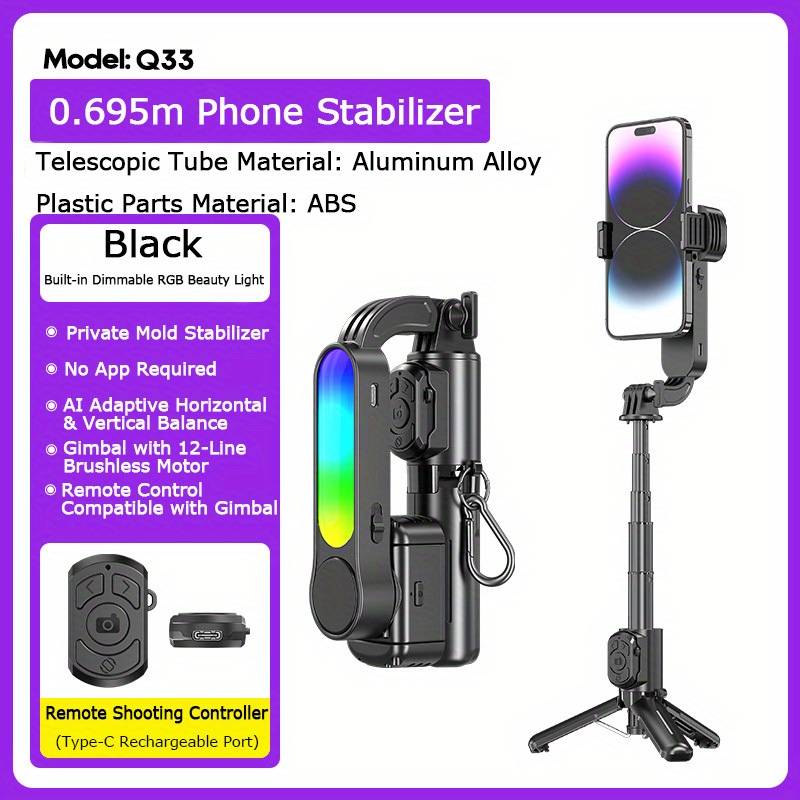 Q33 Smart Stabilizer Phone Sel - Selfie Stick Tripod recensione e prezzo