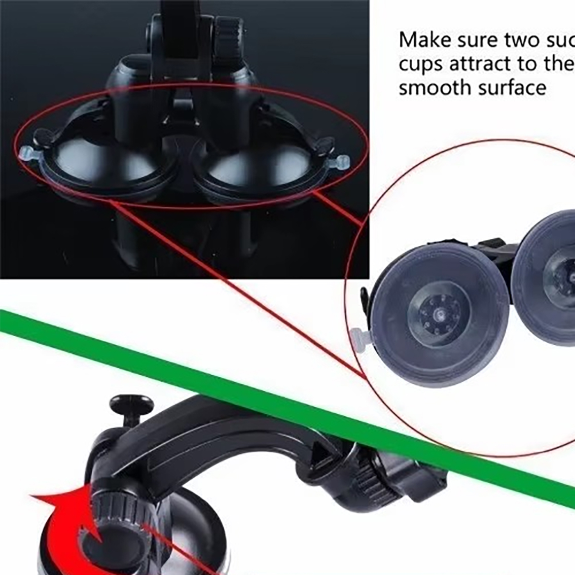 Double Suction Cup Mount with  - Selfie Stick Tripod recensione e prezzo